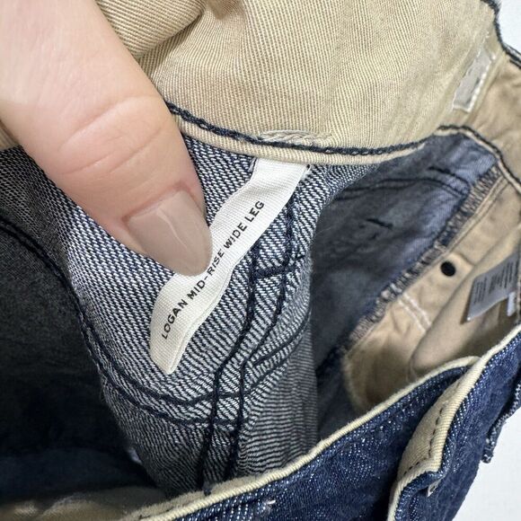 Rag & Bone Womens Jeans 27 Blue Logan Mid-Rise Wide Button Fly Denim Trouser - Picture 12 of 14